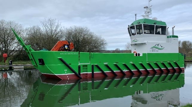 Damen delivers new LUV 1908 aquaculture support vessel to Organic Sea Harvest