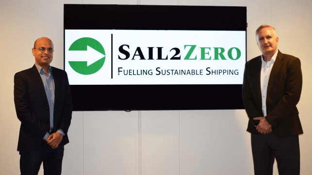  Managing Partners Ranjan Naik (left) and Toby Strachan (right) at the lauch of Sail2zero at their offices in Hovik, Norway.