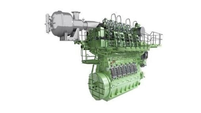 Rendering of an MAN B&W SCR-HP reactor with host two-stroke engine