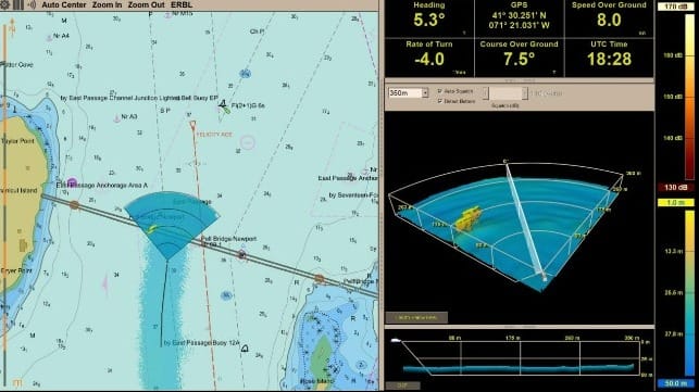 NAVTOR official ENC chart integrated in FarSounder’s Argos 3D Forward Looking Sonar.