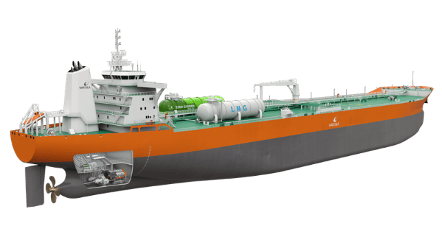 The new propulsion arrangement designed by Wärtsilä and RINA offers a future-proof and efficient alternative to conventional designs. © Wärtsilä Corporation