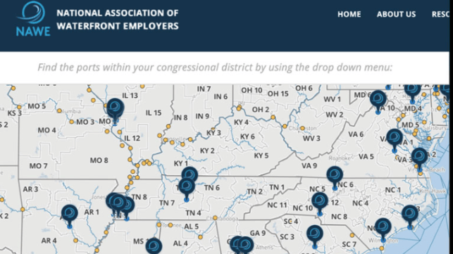 First Interactive US Port Cities Map