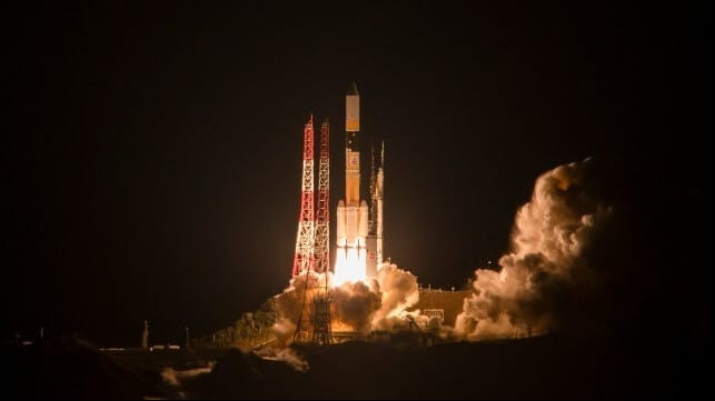 I-6 F1 launch at JAXA Tanegashima Space Center, Japan  (picture courtesy Inmarsat/Mitsubishi Heavy Industries)