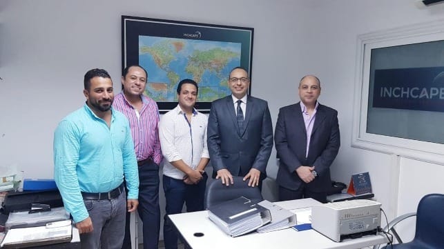 Members of the Inchcape Shipping Services Egypt team at Port Said servicing the Suez Canal  Photo: Inchcape Shipping Services