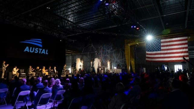 Austal USA has officially opened new a steel shipbuilding facility at the company’s shipyard in Mobile, Alabama.  (Image: Austal USA).