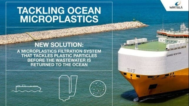 Wärtsilä and Grimaldi tackle the challenge of growing ocean microplastics with exhaust gas abatement technology ©Wärtsilä