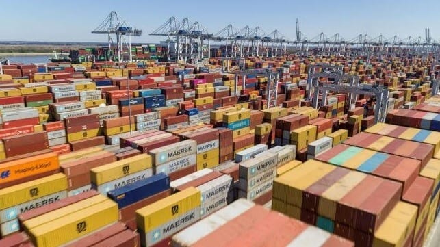 The Georgia Ports Authority achieved a record level of container trade in Calendar Year 2021, handling more than 5.6 million twenty-foot equivalent container units of cargo. By June, the GPA will grow the Port of Savannah’s annual container capacity by 1.6 million TEUs, an increase of 25 percent. Find print-quality images here. (GPA Photo)