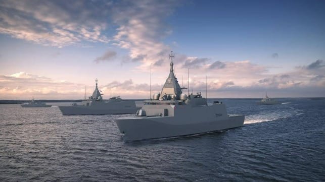 Vestdavit will supply a total of eight telescopic davits to the four corvettes being constructed for the Finnish Navy. Credit: Finnish Defence Forces