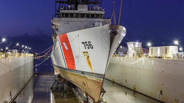 USCG Kimball in dry dock