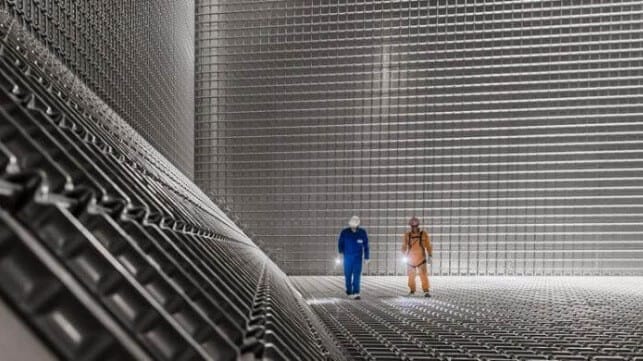 An LNG-type membrane containment system. GTT has developed a similar concept for liquid hydrogen (GTT file image)
