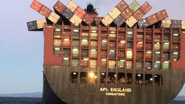 container collapse on ship