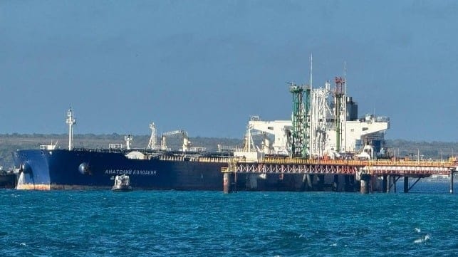 Russian tanker docked in Cuba