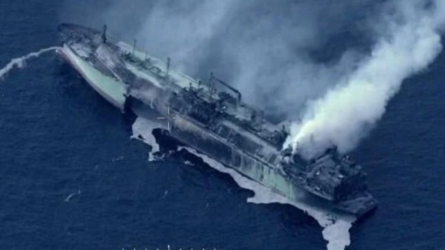 wreck of Russian-flagged gas carrier