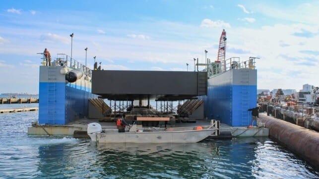 barge launched from dry dock