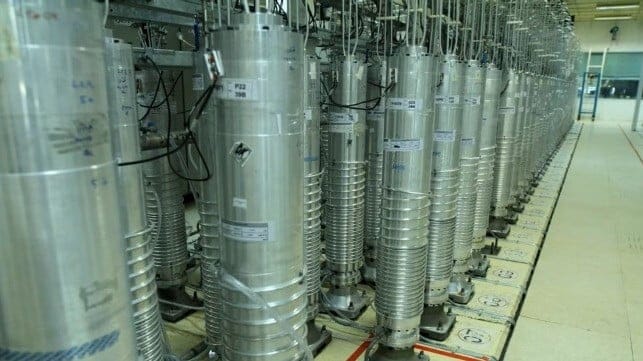 Centrifuges used in uranium enrichment at an Iranian nuclear facility (file image courtesy AEOI)