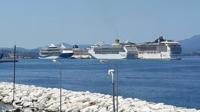 Cruise ships Corfu Greece