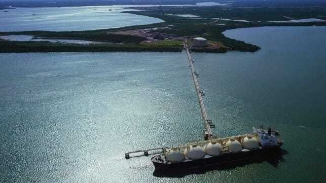 LNG carrier docked in Darwin Australia