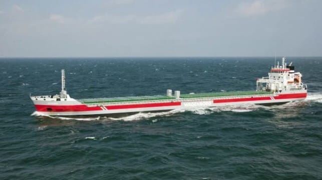 cargo ship at sea