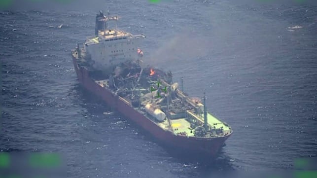 LPG tanker damaged by explosion and fire