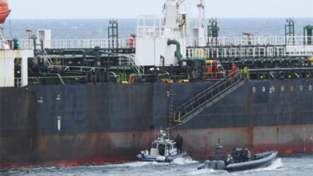 Sweden authorities boarding tanker