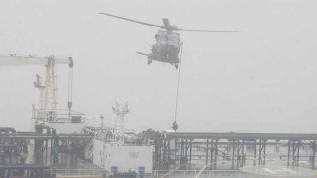 French troops boarding shadow fleet tanker