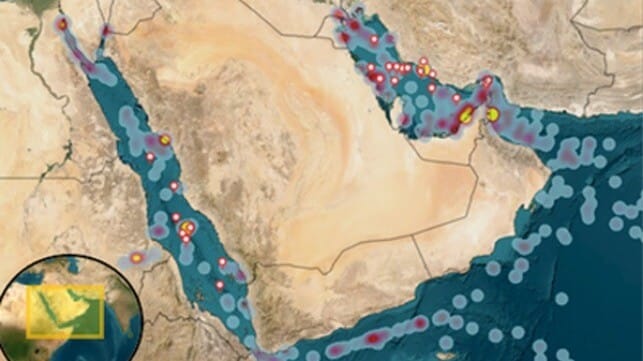 map of GNSS and AIS interference reports