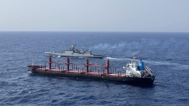 bulker aided by Indian Navy frigate