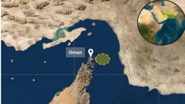 Strait of Hormuz Oman tanker attack location