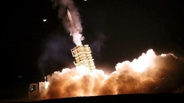Iran launching missile 