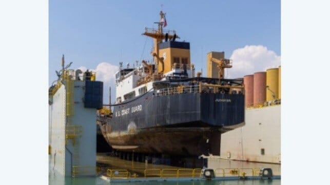 USCG Juniper in drydock