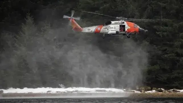 An MH-60 Jayhawk operating near Sitka, 2026 (U.S. Coast Guard file image)