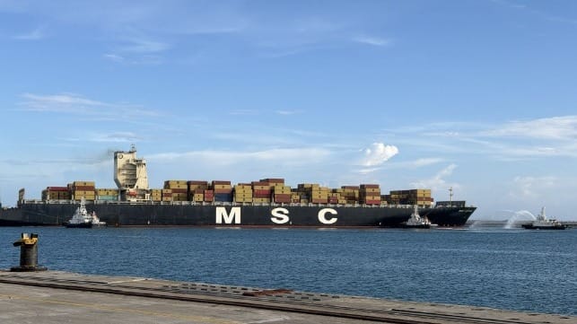 MSC containership arriving in India