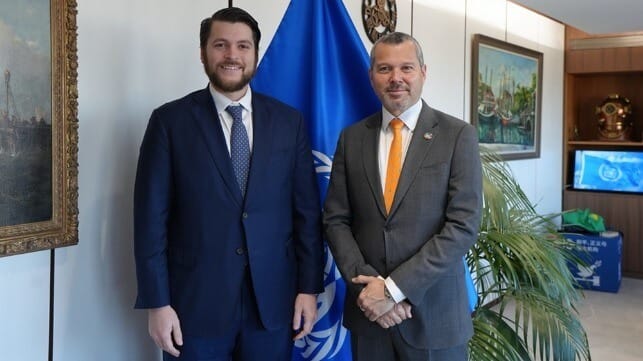 Marco Sylvester, the US Deputy Assistant Secretary for Transportation Affairs and IMO Secretary-General Arsenio Dominguez (IMO)