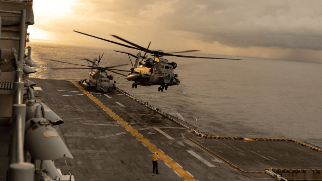 Marine Corps helicopter operations aboard USS Iwo Jima (USN file image)