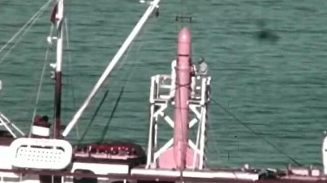 The outer canister of the Orca seabed-residing ballistic missile system (General Dynamics / San Diego Air and Space Museum) 