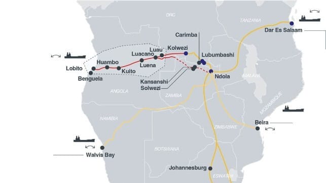 Lobito Corridor, map (Illustration courtesy Trafigura)