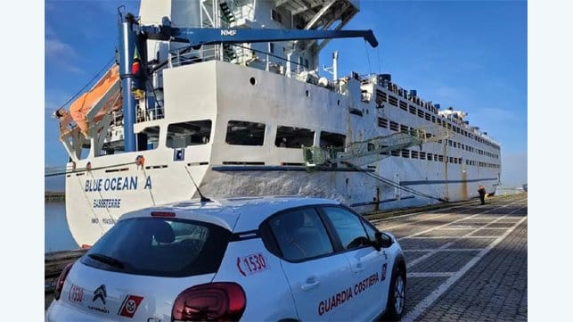 livestock carrier detailed in Italy