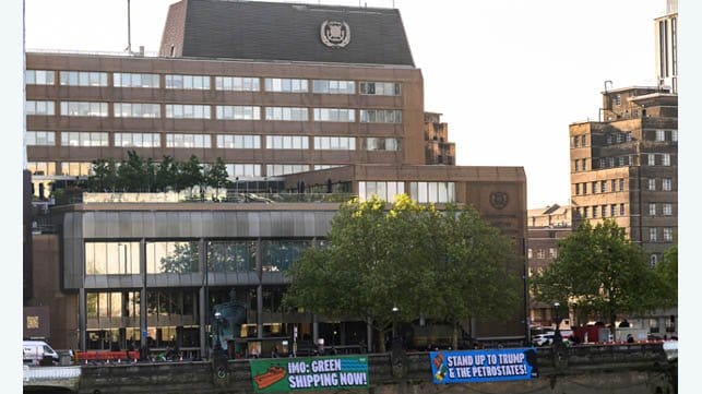IMO HQ with protest
