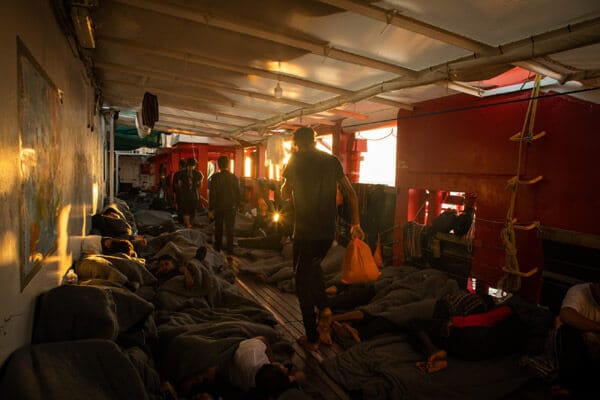 Migrants on boat