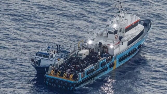 The Tareq Bin Zayed Brigade's interceptor vessel (David Lohmueller / Sea-Watch.org / Lighthouse Reports)