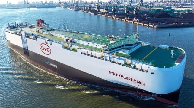 BYD Explorer No. 1 departs on its maiden voyage (BYD)