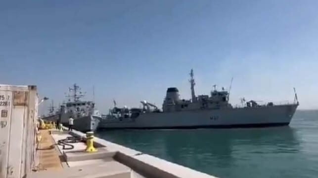 UK minehunters collide