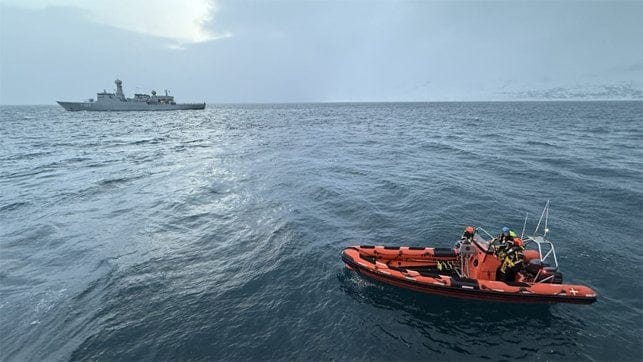 Danish navy vessel in Iceland