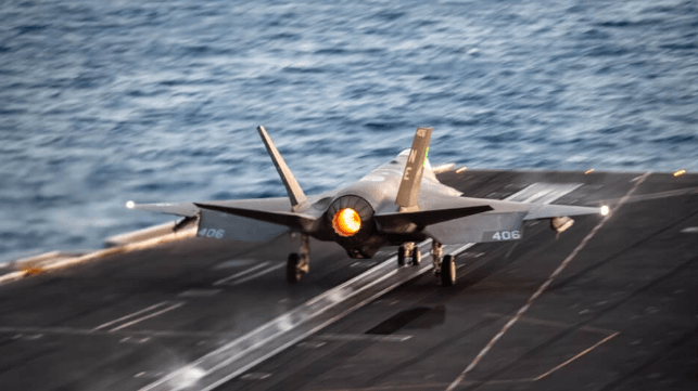 F-35C taking off from the deck of USS Carl Vinson in the Central Command area of responsibility, June 2025 (CENTCOM)
