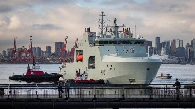 HMCS Harry DeWolf, the first RCN AOPS vessel (Image courtesy Darryl Dyck/The Canadian Press via AP)