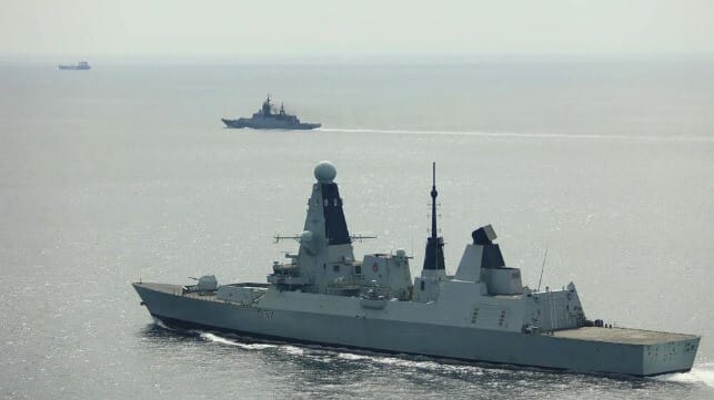 UK warship monitoring Russian warship