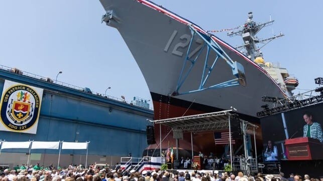 Destroyer in graving dock