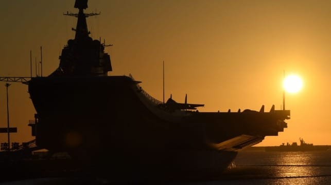 The carrier Shandong joined in the drill (PLA Navy file image)