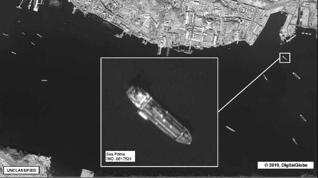 Singaporean tanker breaking sanctions by calling at the port of Nampo, North Korea