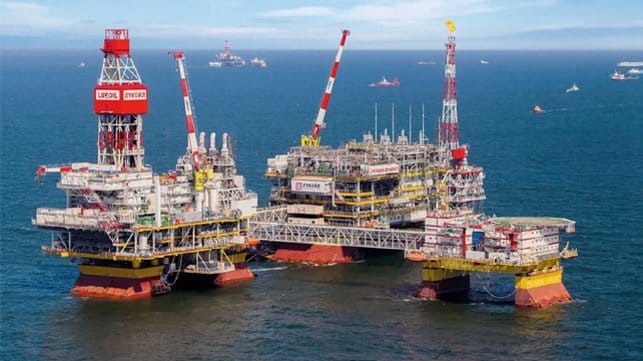 Russian Caspian Sea oil platform